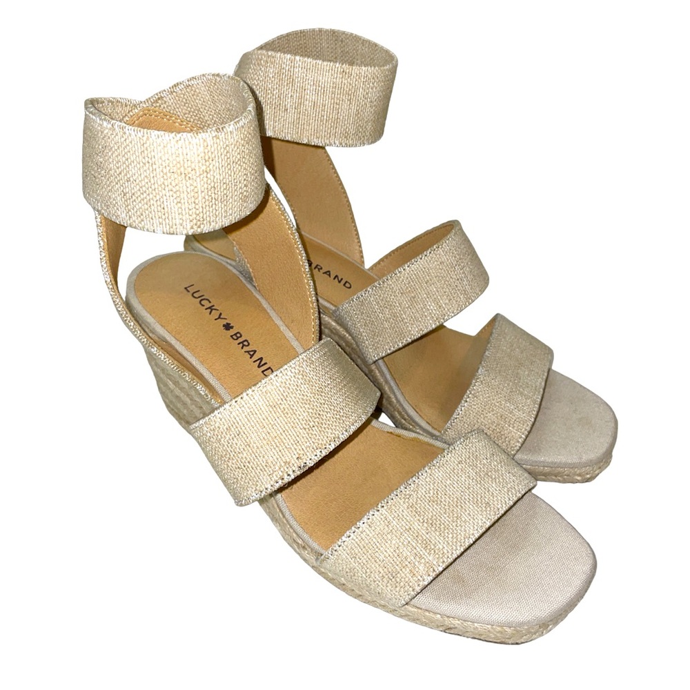 HP! Lucky Brand Cream Colored Wedge Sandals